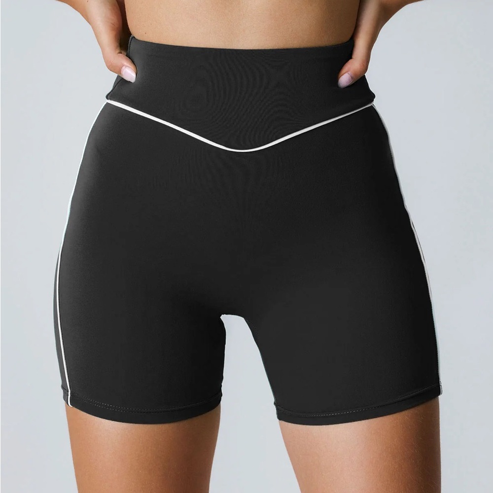 High-Waisted Black Athletic Shorts